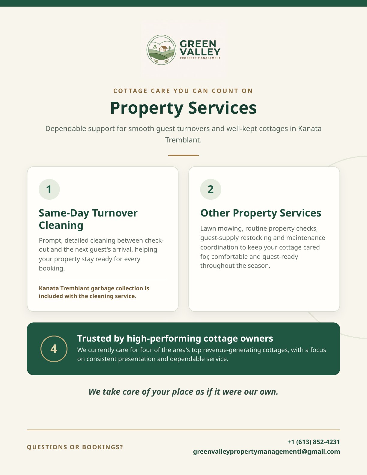Preview of the Green Valley property services flyer